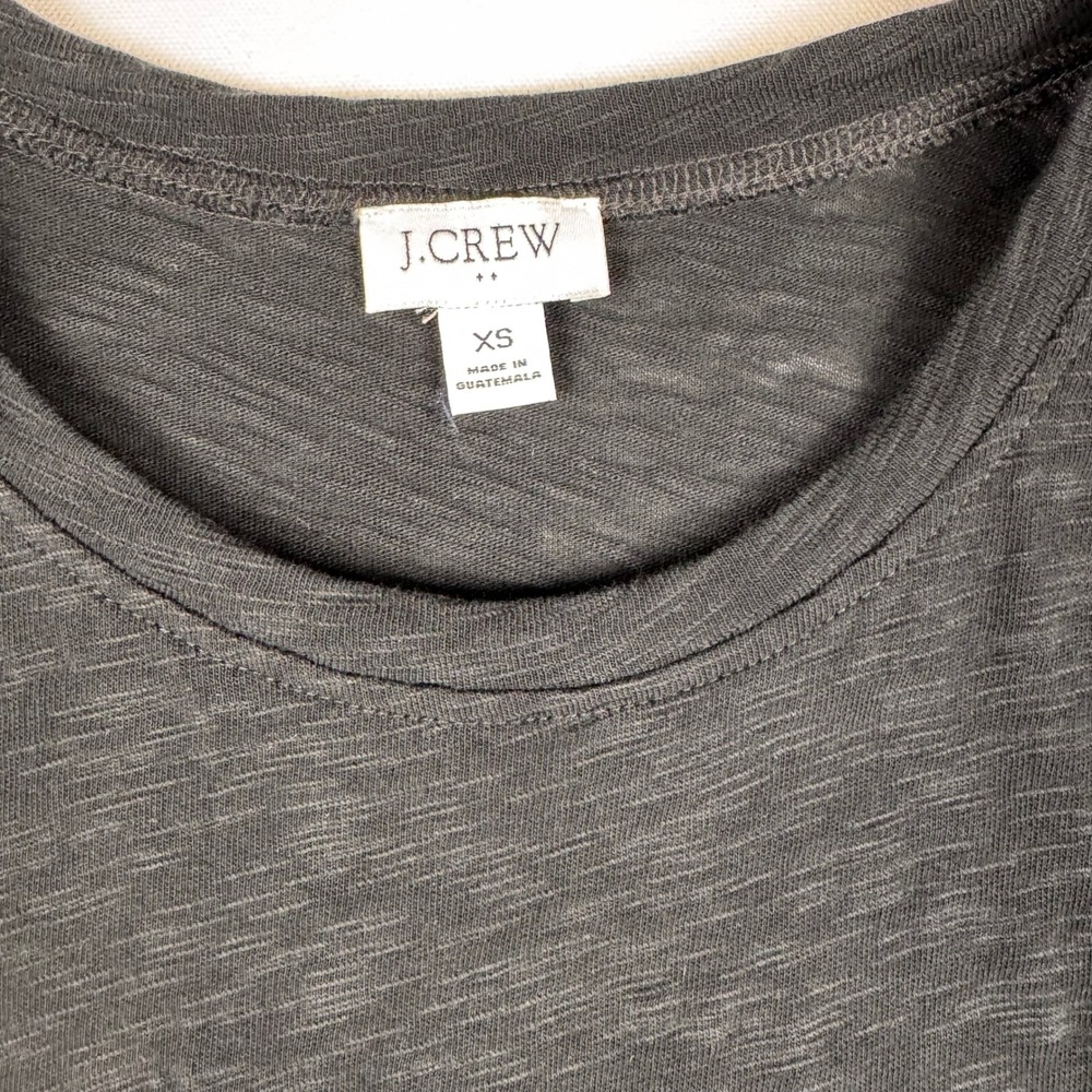 J.Crew T-Shirt Dress Women XS‎ Black Good Slub Cotton Waist Tie CI193 - Picture 4 of 9
